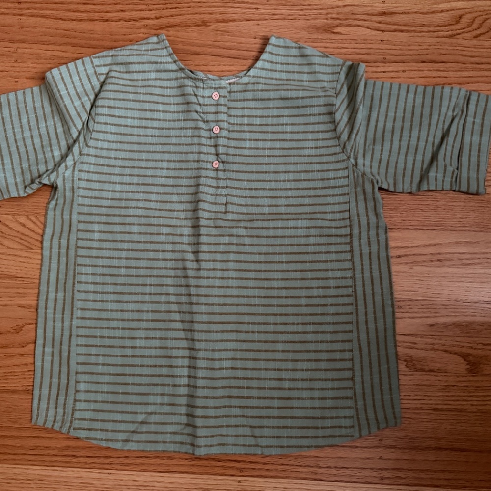 EUC Ace & Jig pullover top in gorgeous Eucalyptus textile, size M